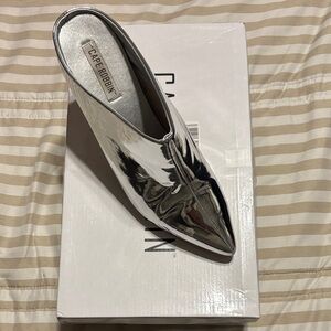 Cape Robbin Metallic Silver Mules
